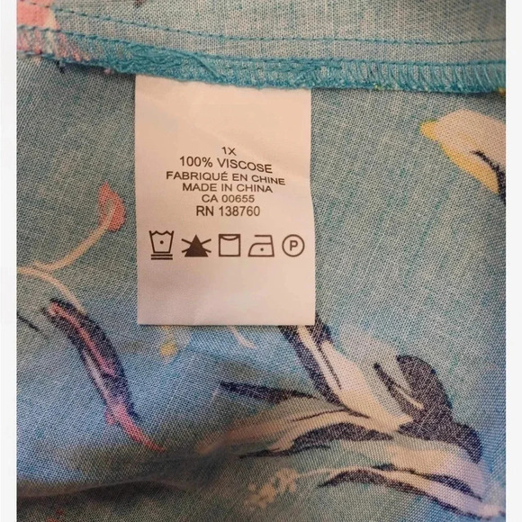 Pennington’s In Every Story Blue Floral  Birds Dress Size 1X - Picture 5 of 10